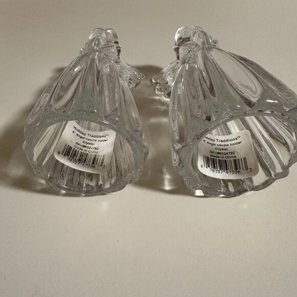 Holiday Traditions Crystal Angel Candle Holders set of 2 - Picture 6 of 8